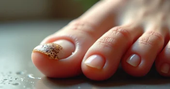 ongle avec champignon