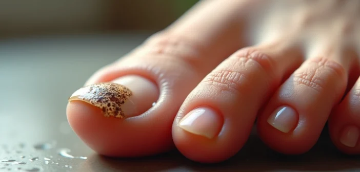 ongle avec champignon