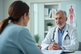 Hématologue et patiente en consultation dans un cabinet moderne