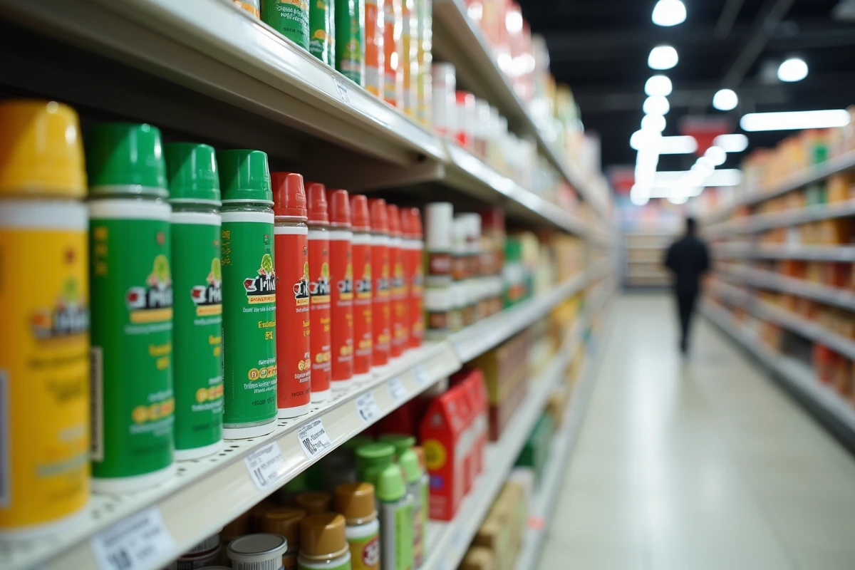 Rayon d'une épicerie asiatique en France présentant des Yadom thaïlandais avec étiquetage français, illustrant l'achat légal et responsable